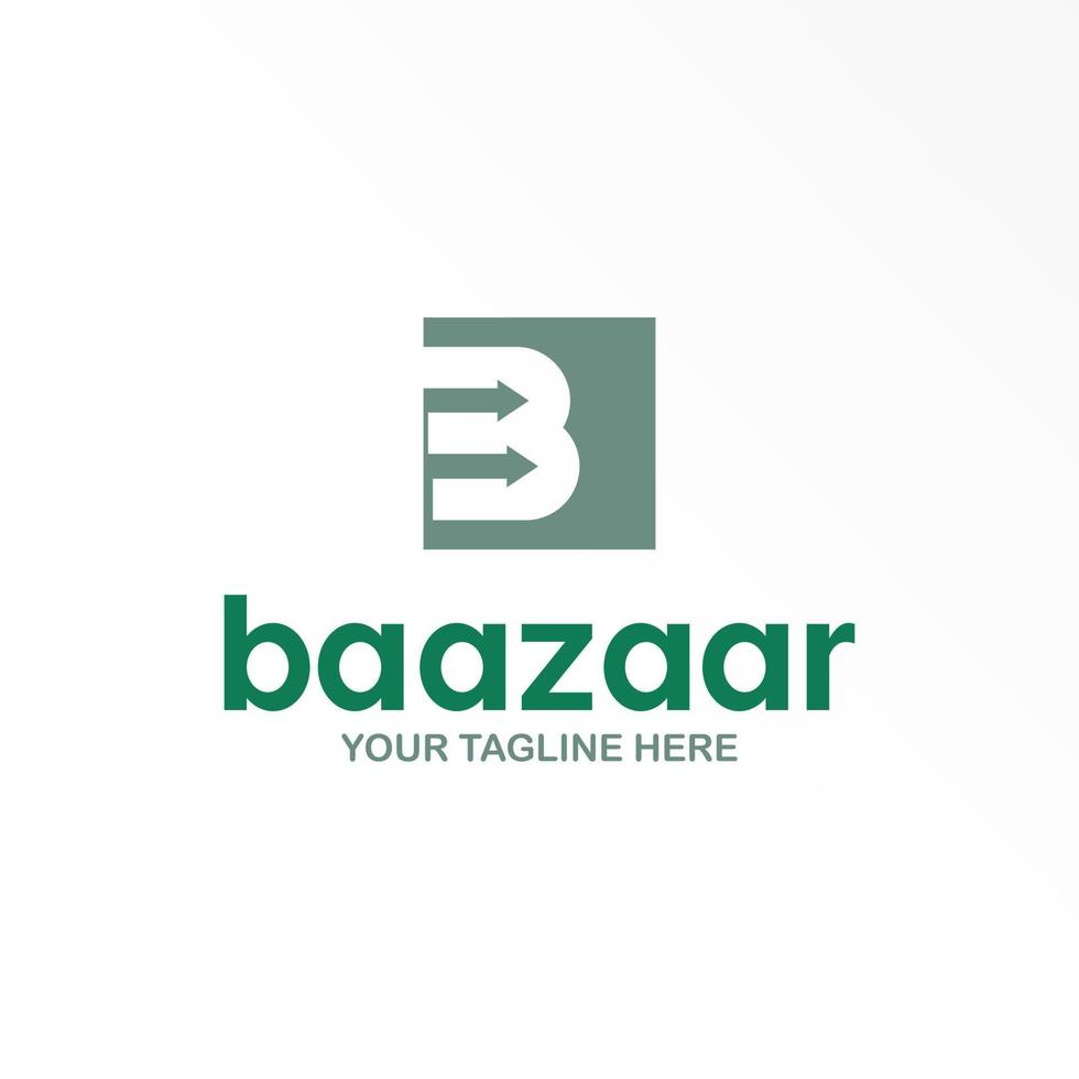 Letter or word B font with Arrow in block square image graphic icon logo design abstract concept vector stock. Can be used as a symbol related to initial or increase.