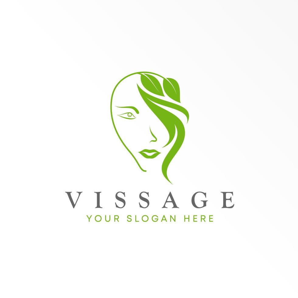 unique Woman face with Leaves image graphic icon logo design abstract concept vector stock. Can be used as a symbol related to Salon or beauty.