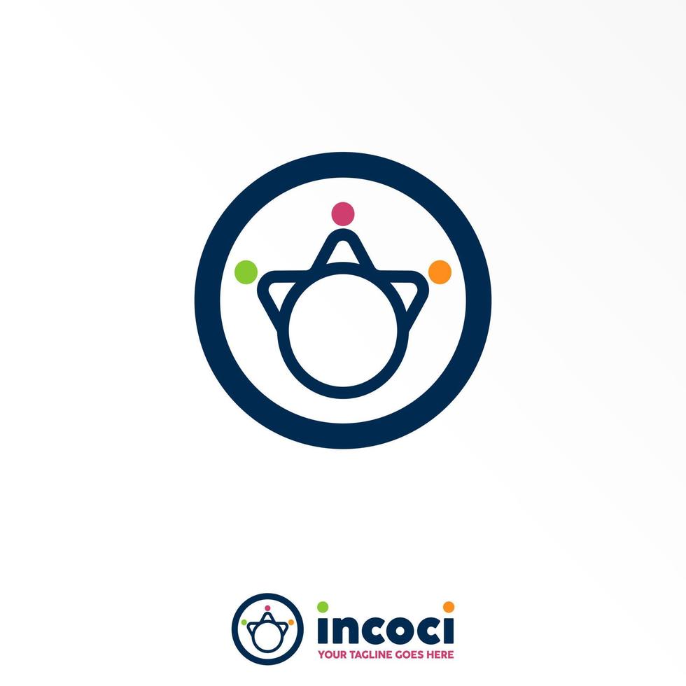 Simple and unique Line Crown like star in Circle image graphic icon logo design abstract concept vector stock. Can be used as a symbol related to community.