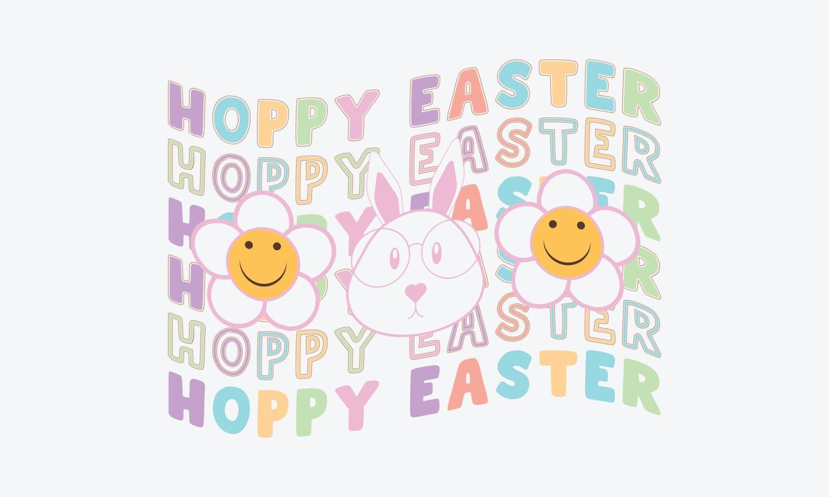 Happy Easter Trendy Easter design with typography. Easter SVG Design. Bright card with easter bunny. hand drawn modern calligraphy design vector illustration