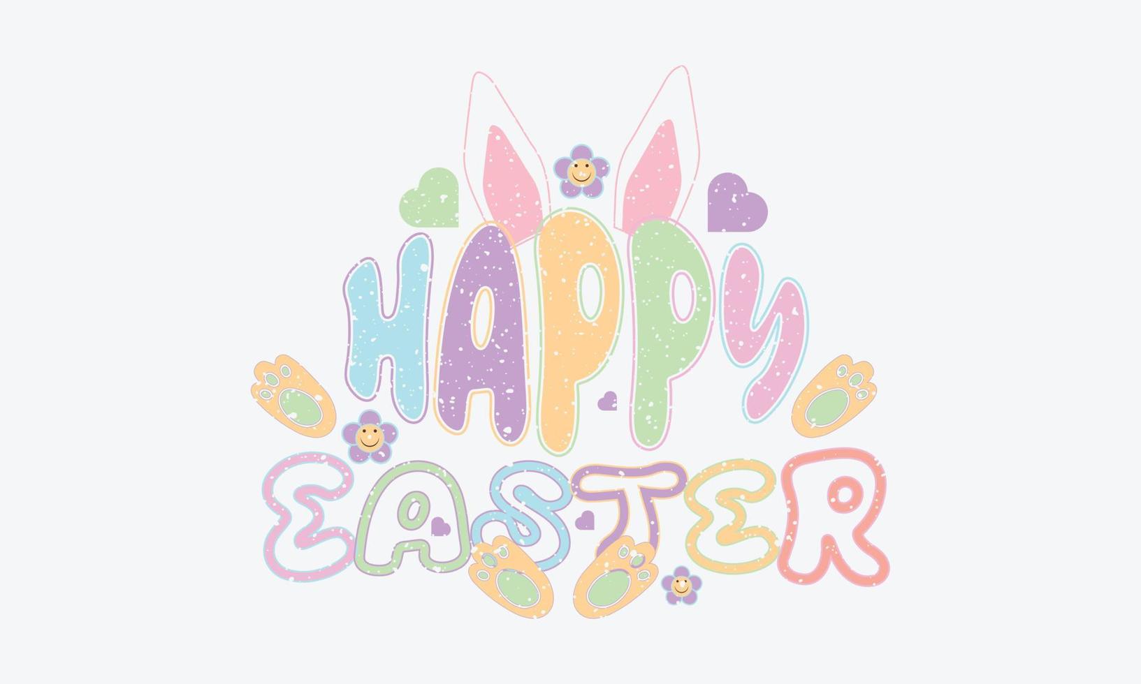 Happy Easter Trendy Easter design with typography. Easter SVG Design. Bright card with easter bunny. hand drawn modern calligraphy design vector illustration