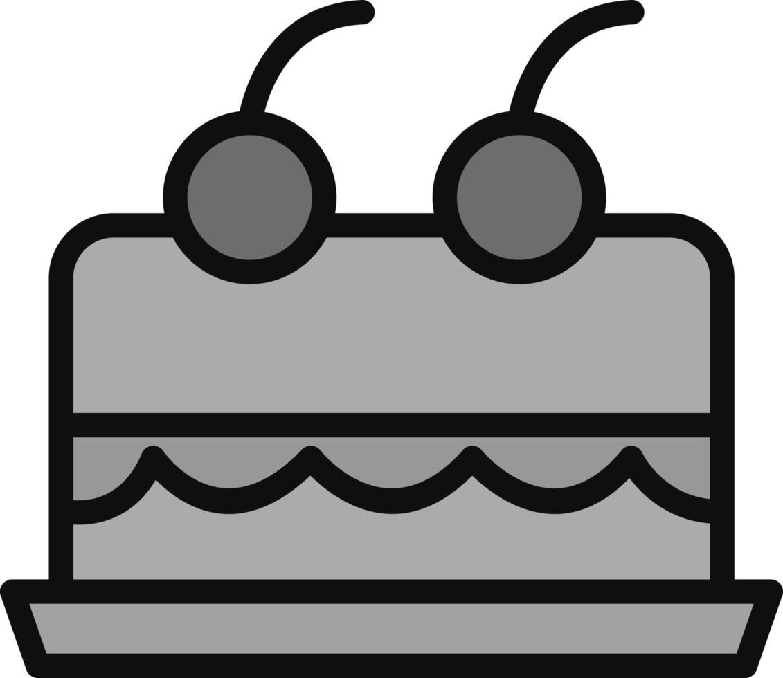 Cake With Cherry On Top Vector Icon