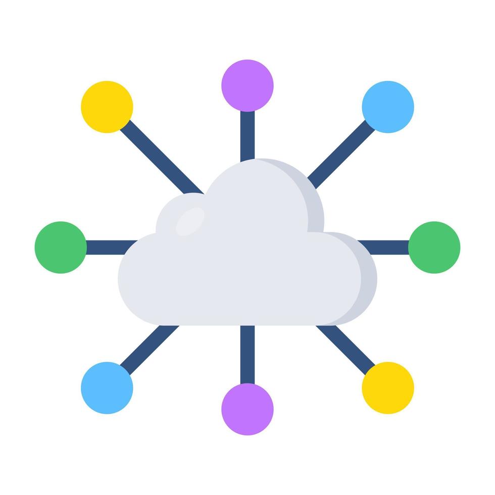 Premium download icon of cloud networking vector