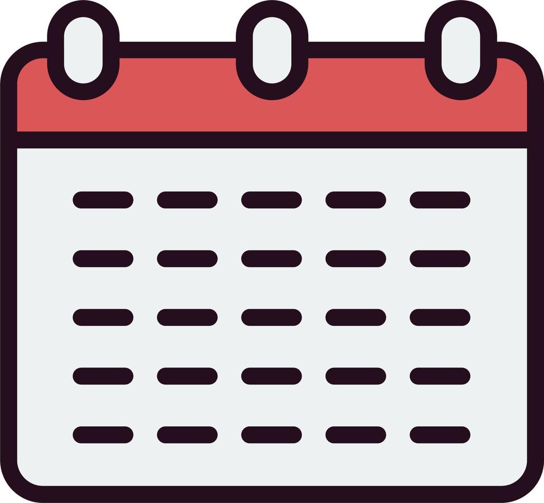 Monthly Calendar Vector Icon