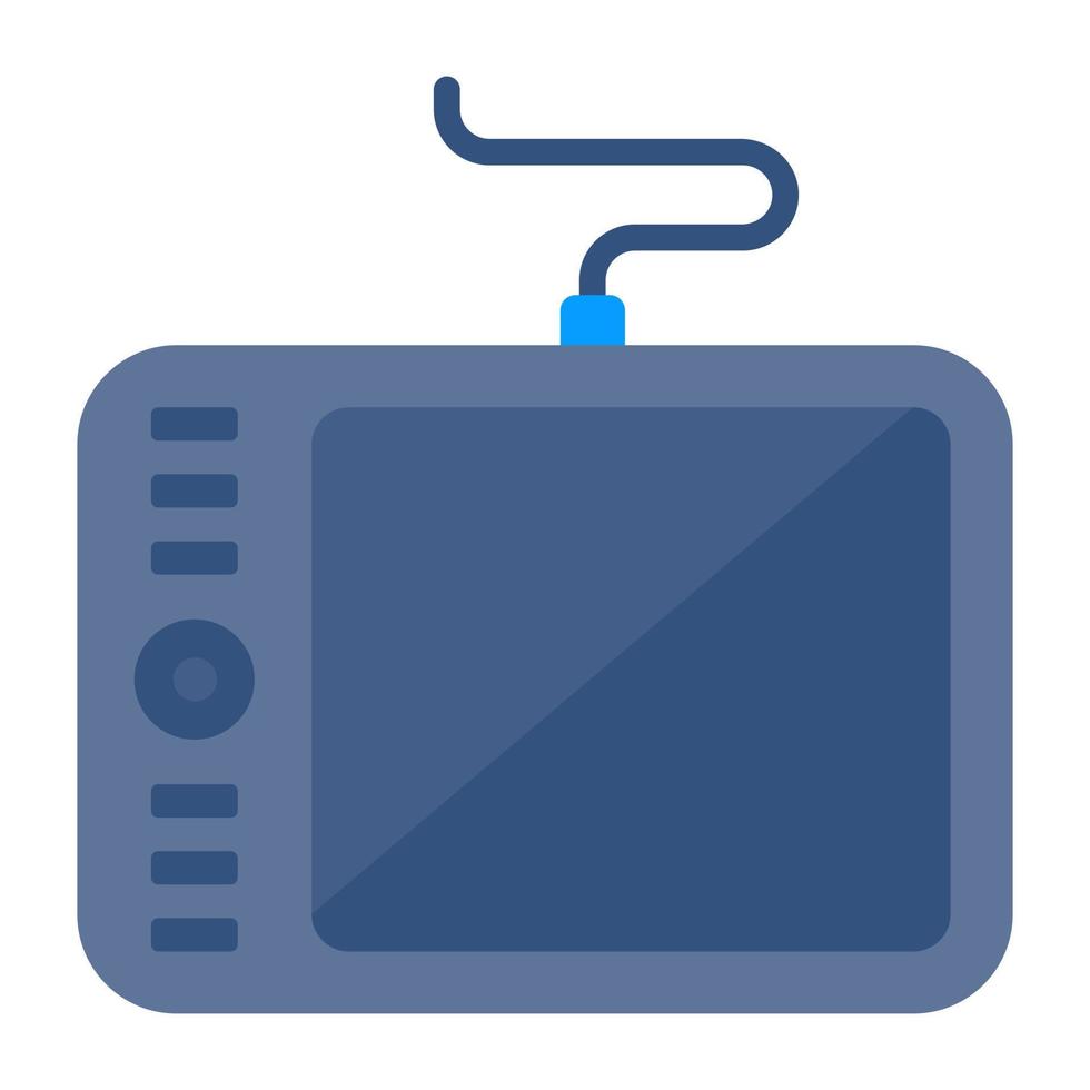 Editable flat design vector of graphic tablet