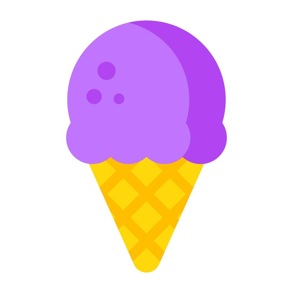 A yummy icon of ice cream cone vector