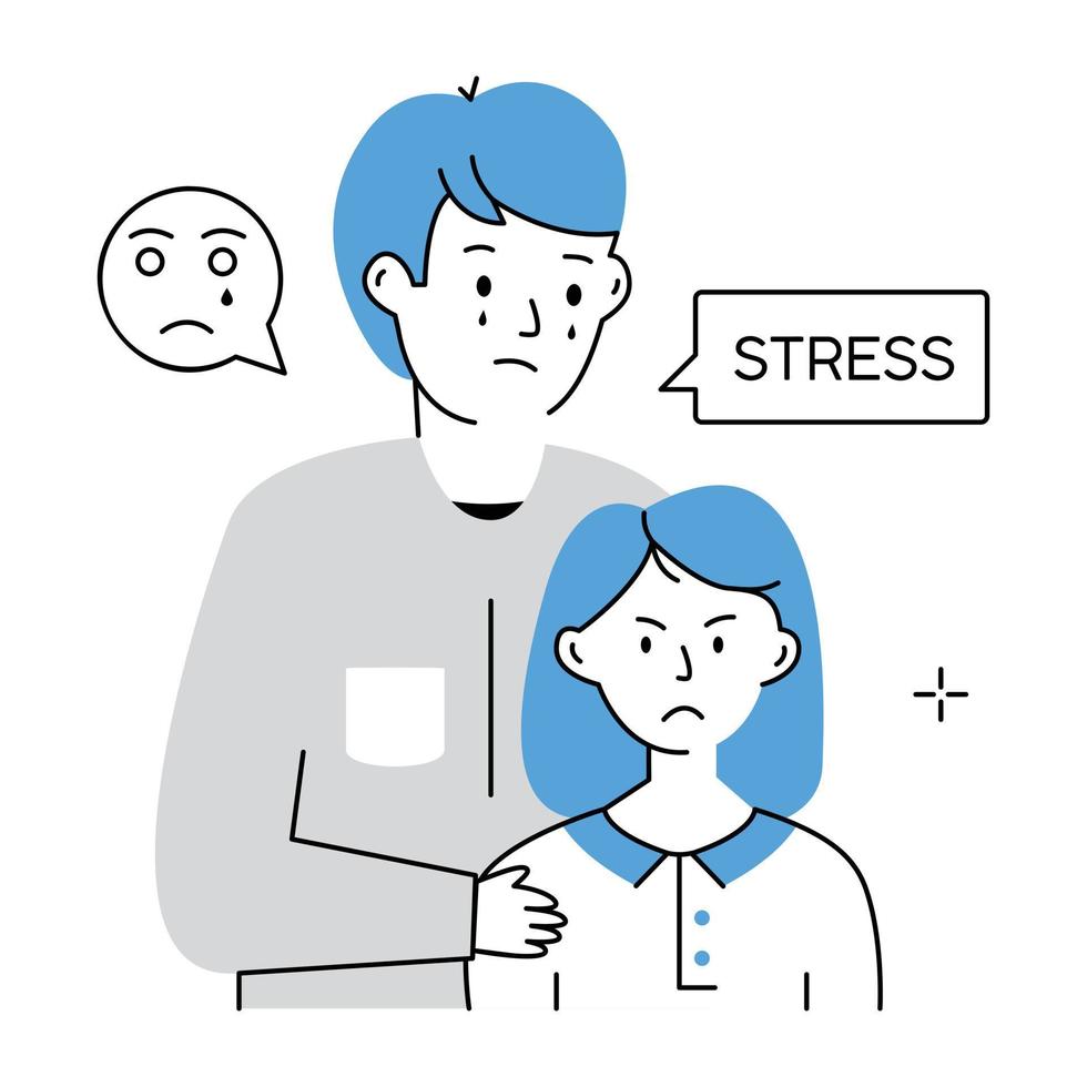 Trendy Stressed Parent vector