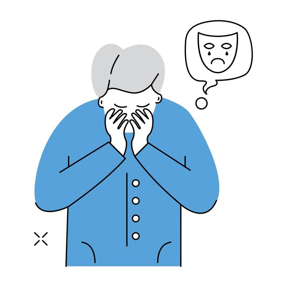 Trendy Depressed Man vector