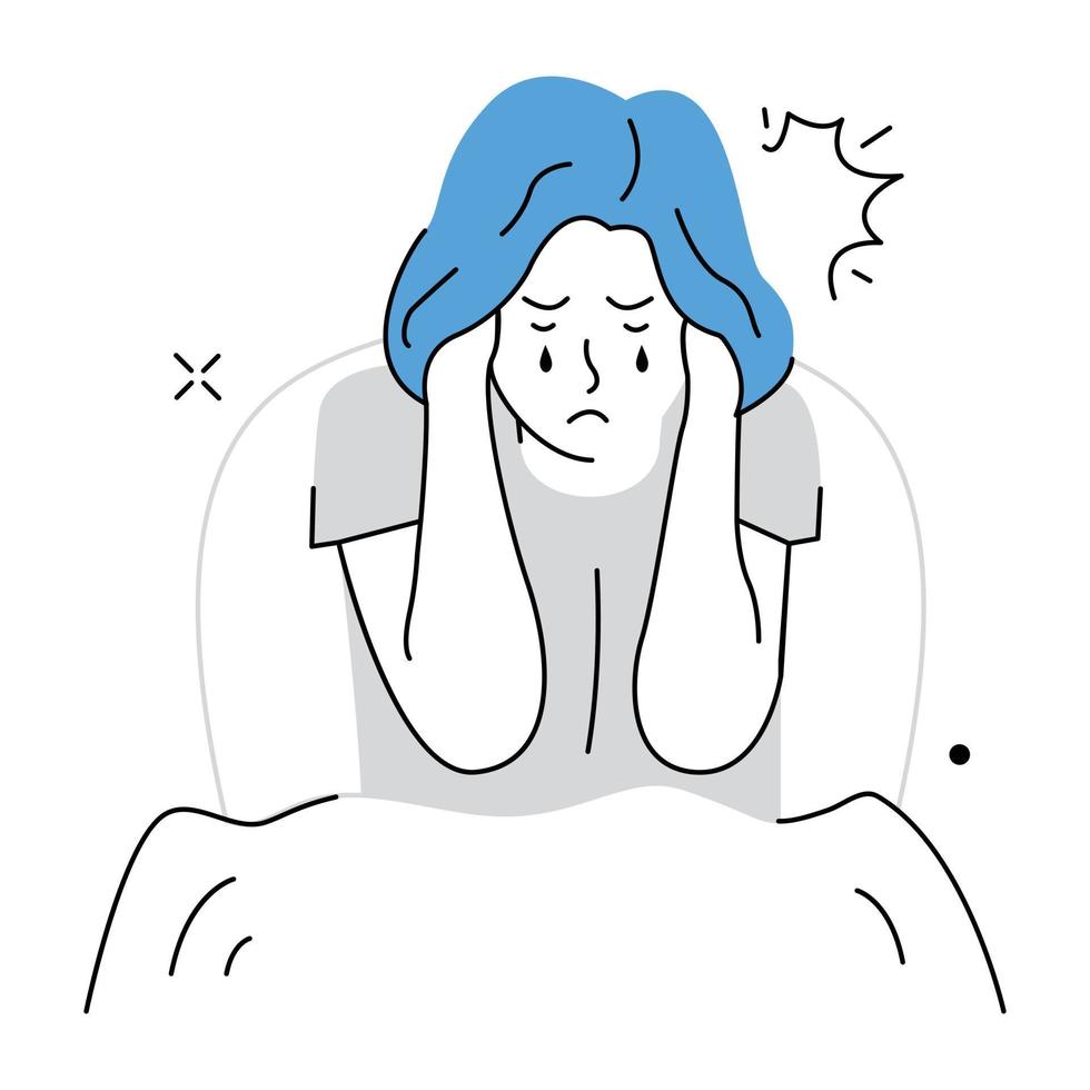 Trendy Migraine Concepts vector