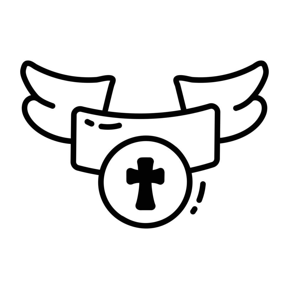 Trendy Cross Ribbon vector