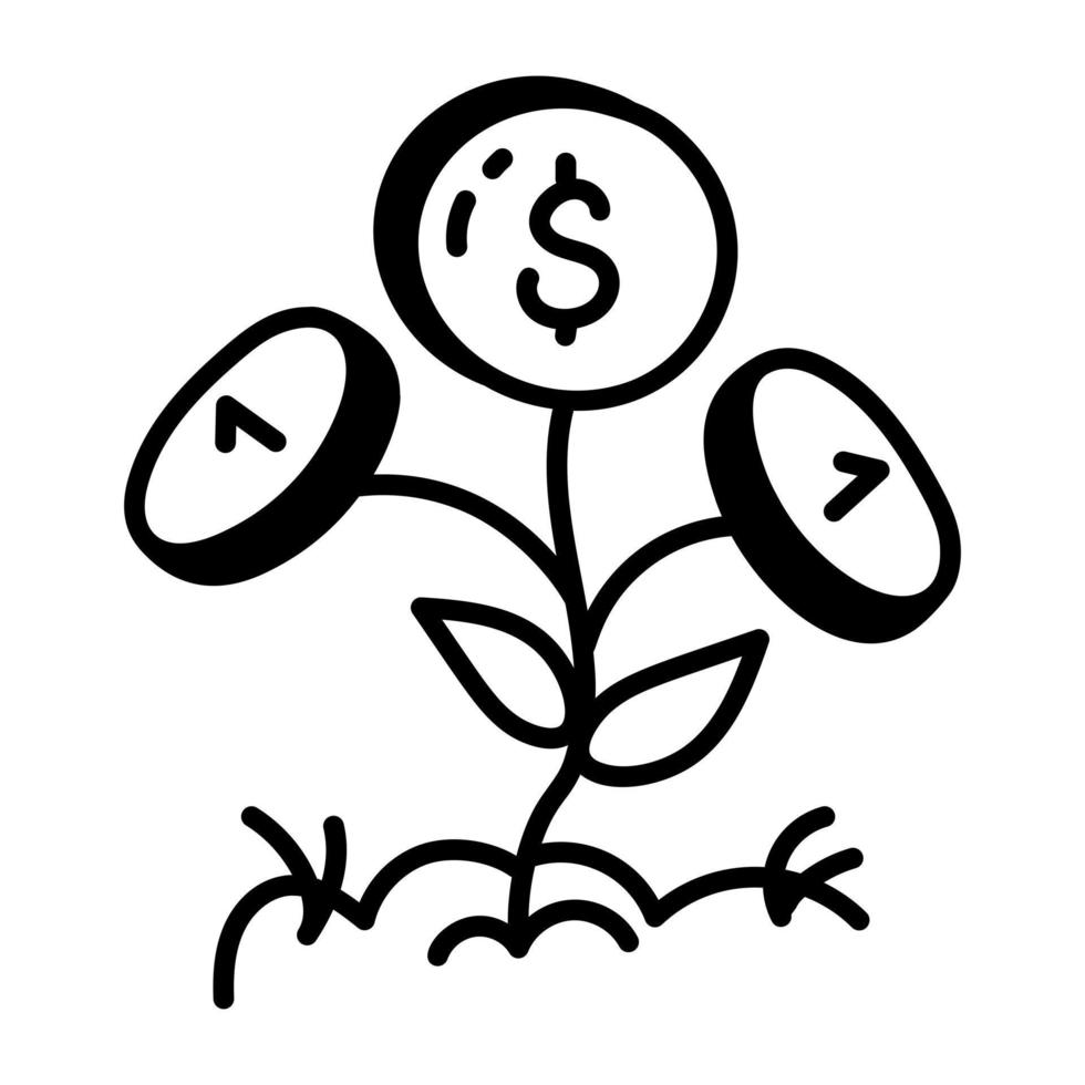 Trendy Money Plant vector