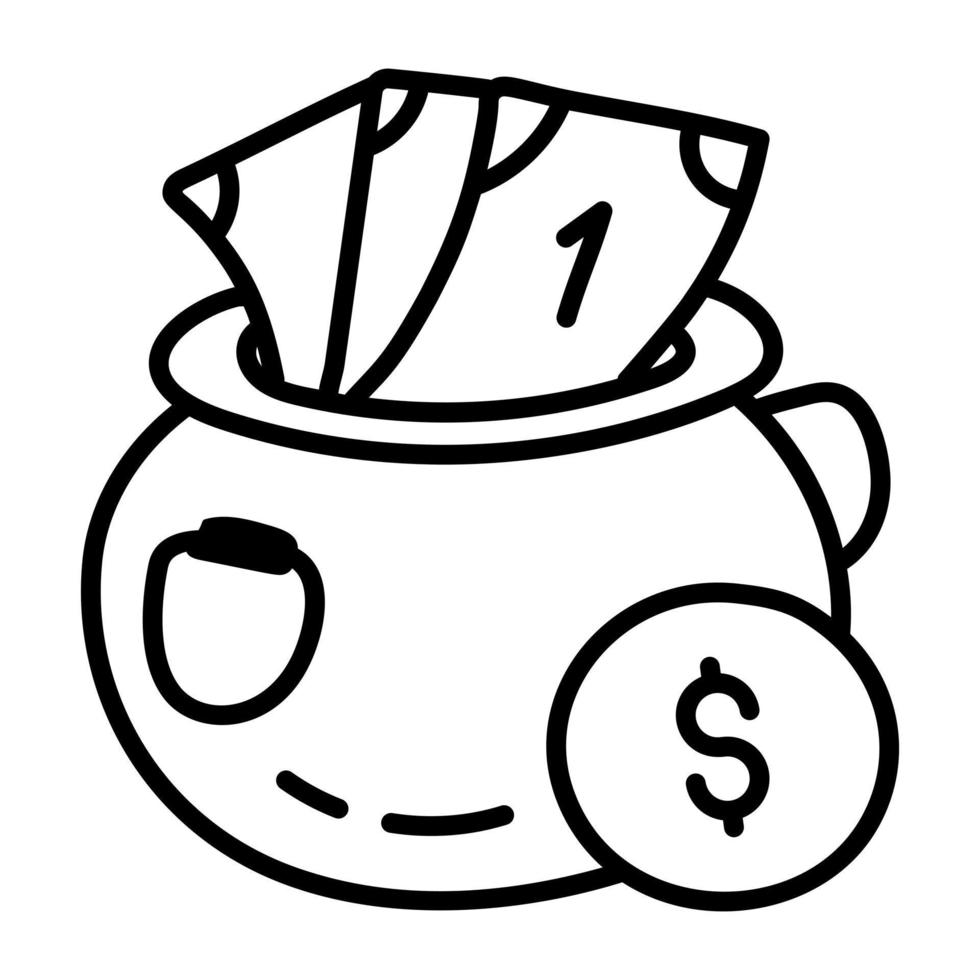 Trendy Money Pot vector
