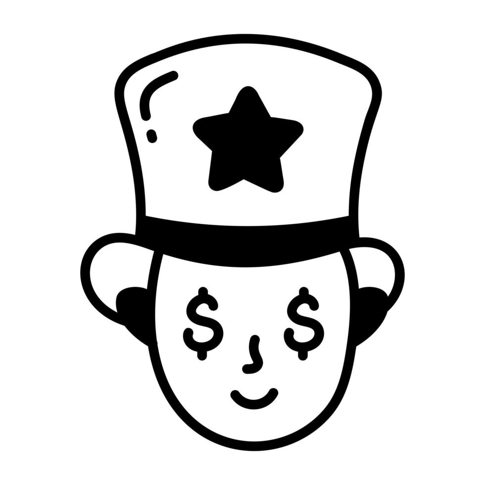 Trendy Greedy Person vector