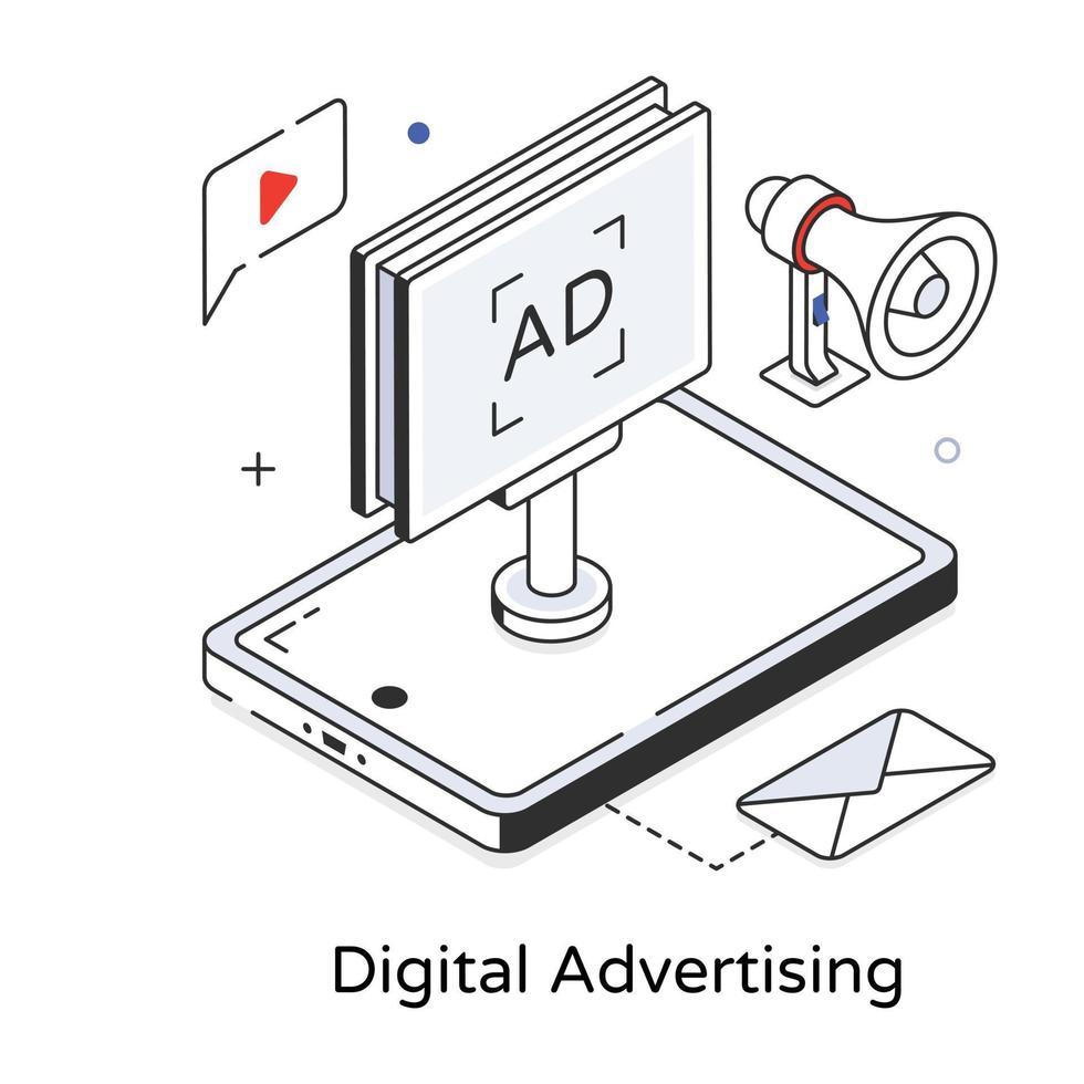 Trendy Digital Advertising vector