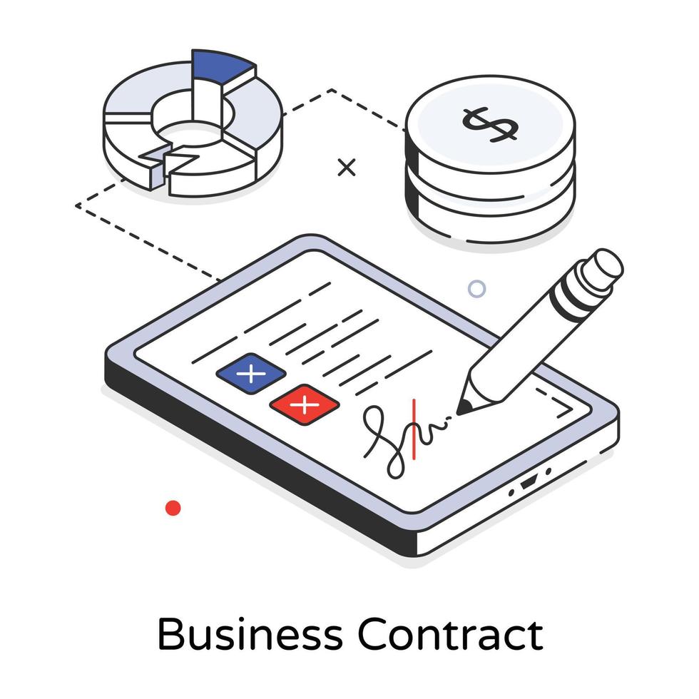 Trendy Business Contract vector
