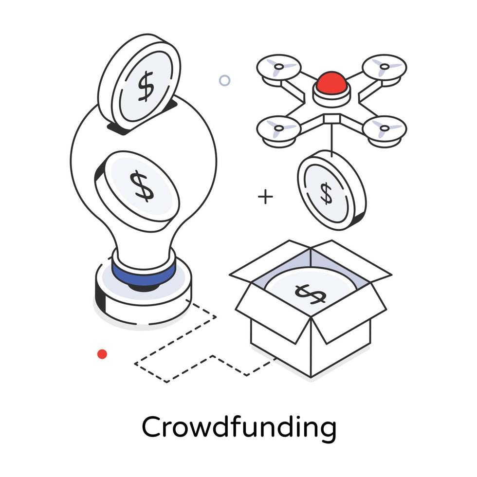 Trendy Crowdfunding Concepts vector