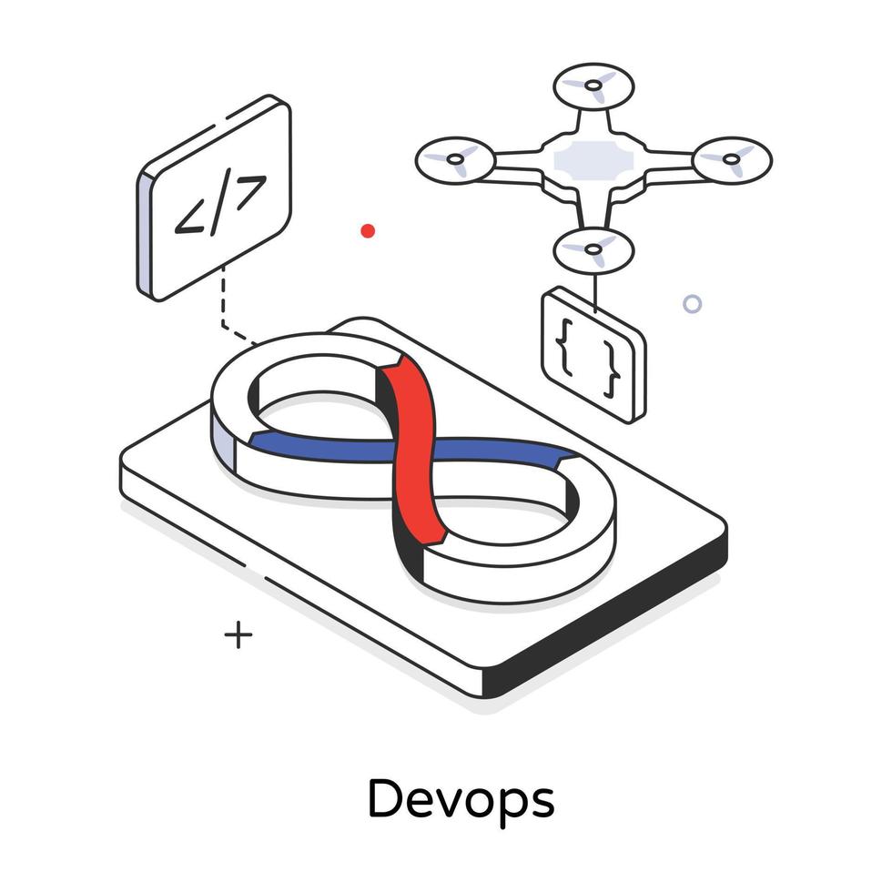 Trendy Devops Concepts vector