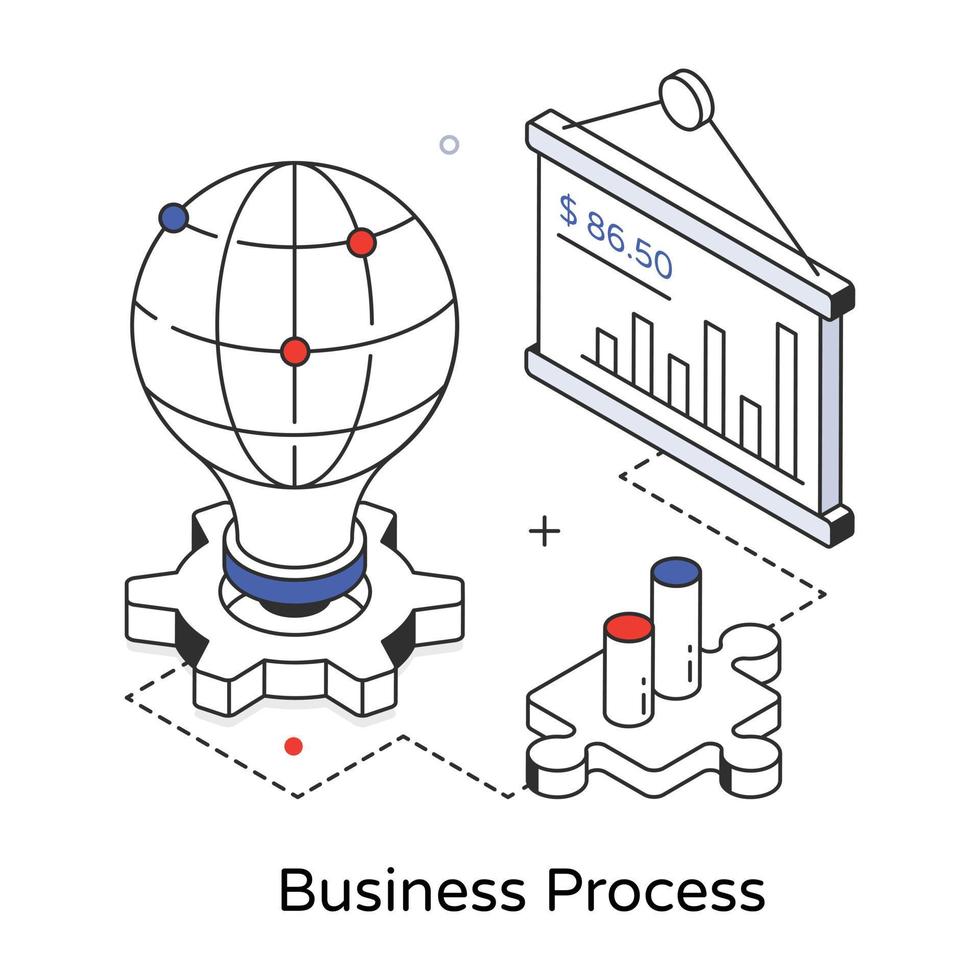 Trendy Business Process vector