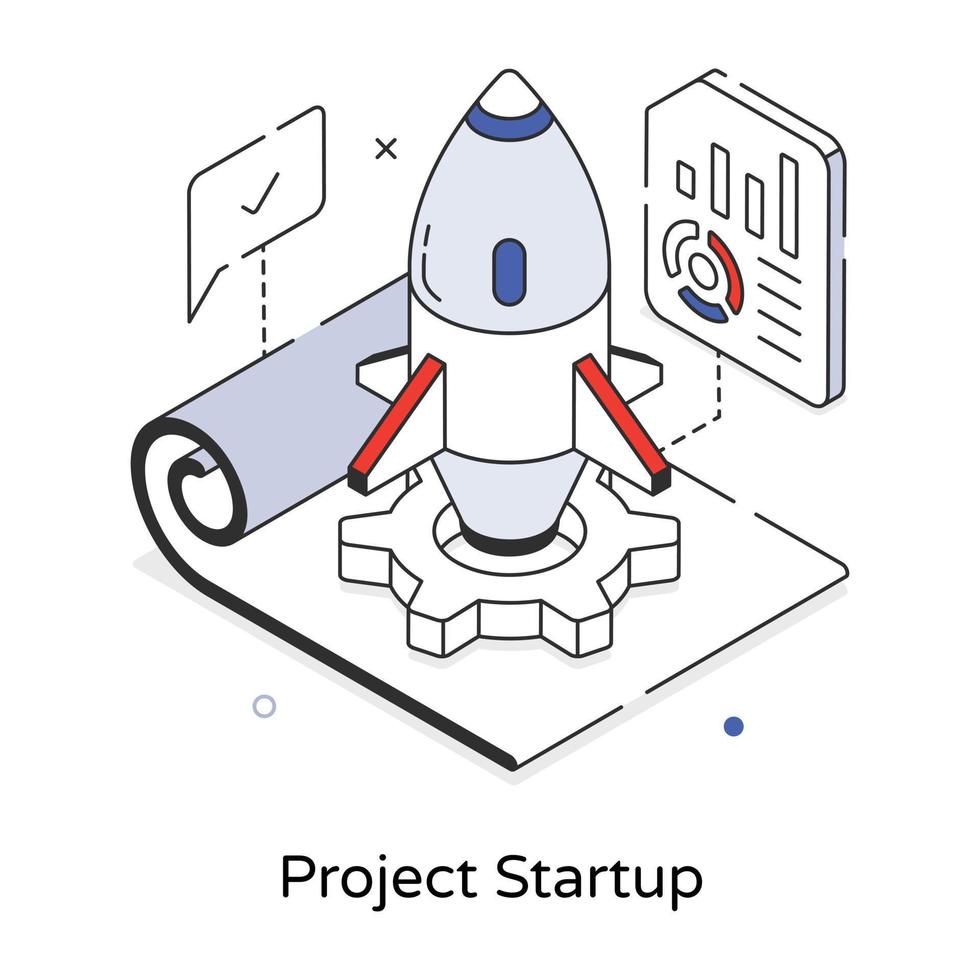 Trendy Project Startup vector