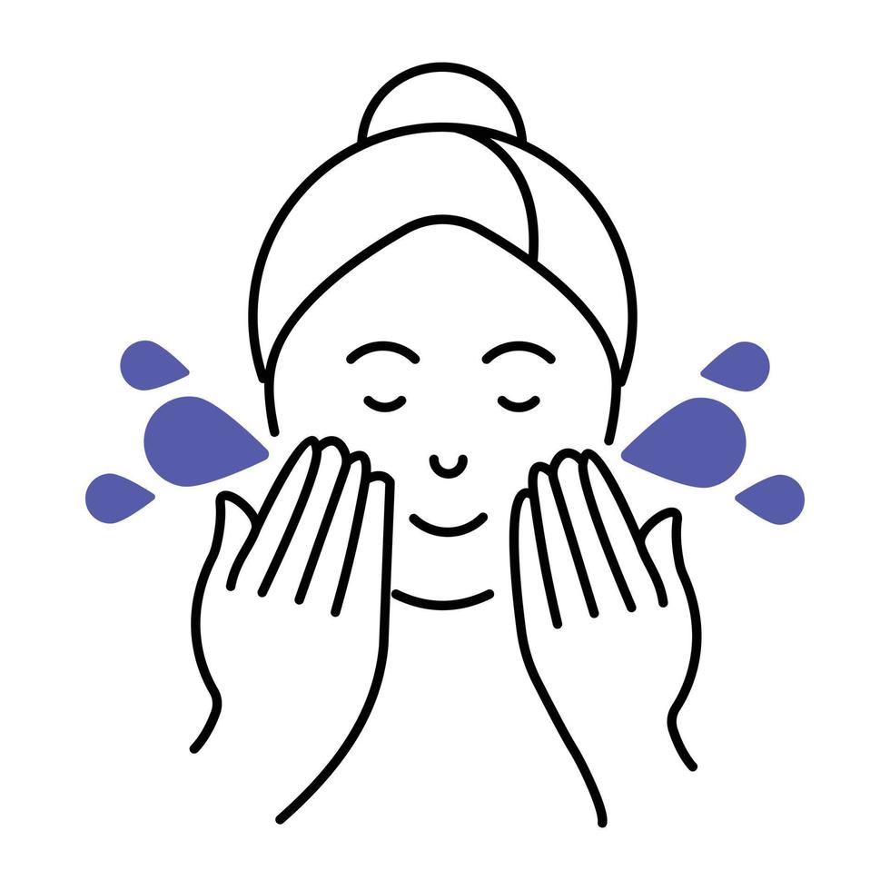 Trendy Face Washing vector