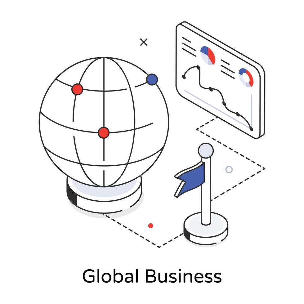 Trendy Global Business vector