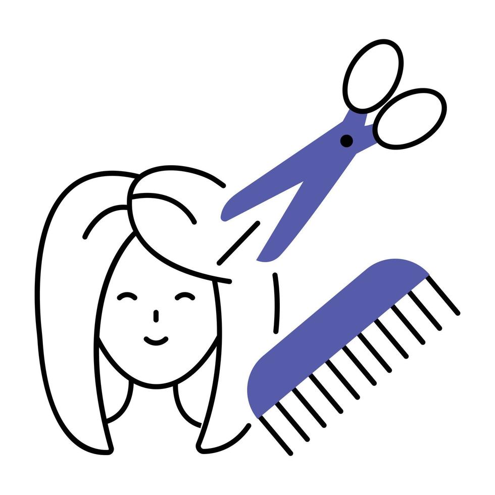 corte de pelo de moda vector