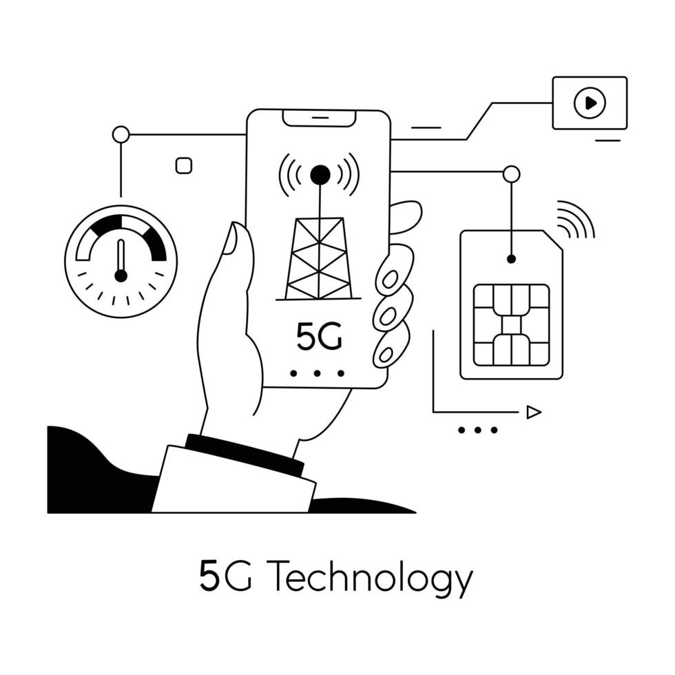 Trendy 5g Technology vector