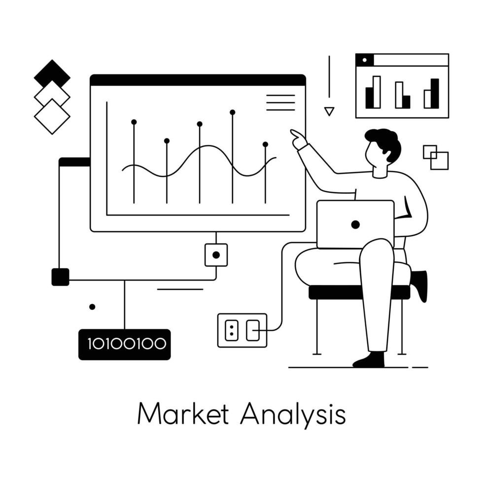 Trendy Market Analysis vector