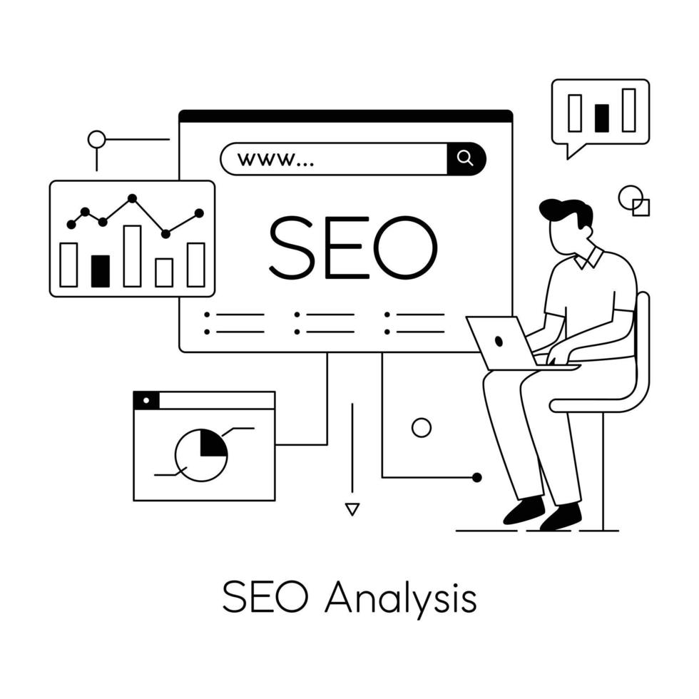 Trendy SEO Analysis vector