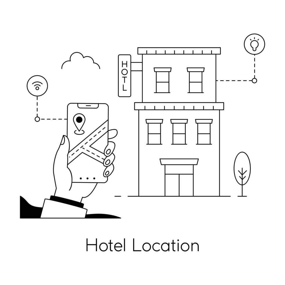 Trendy Hotel Location vector