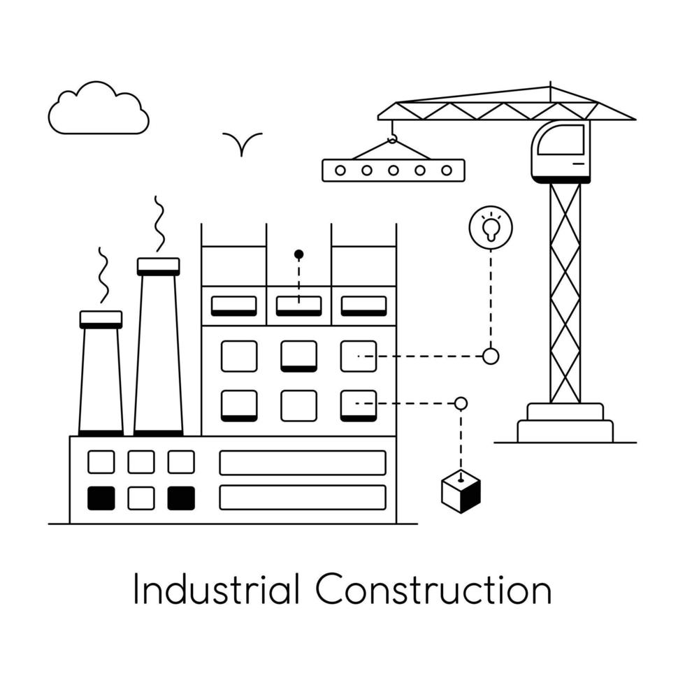 Trendy Industrial Construction vector