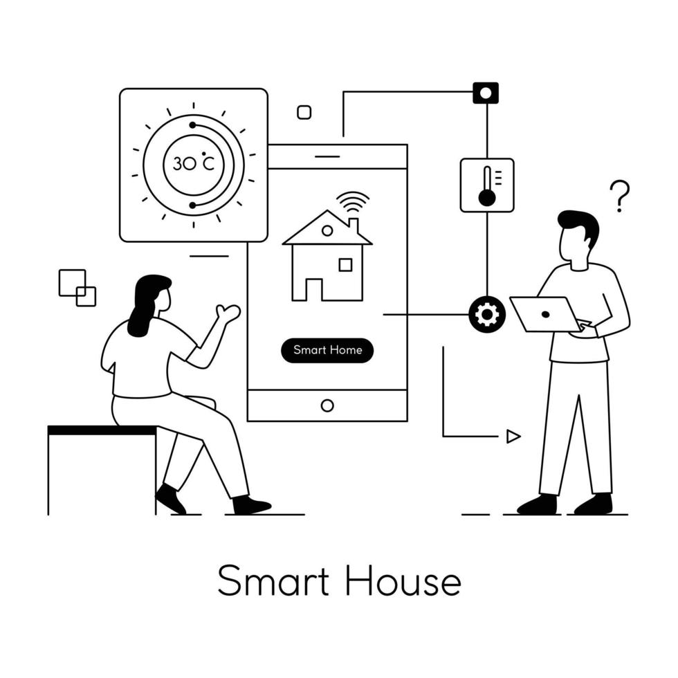 Trendy Smart House vector