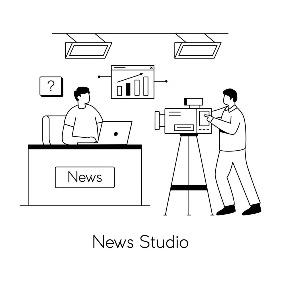 Trendy News Studio vector