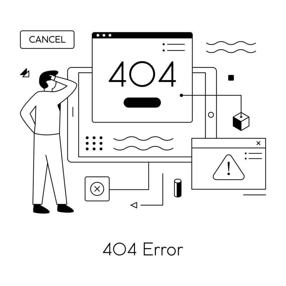 Trendy 404 Error vector