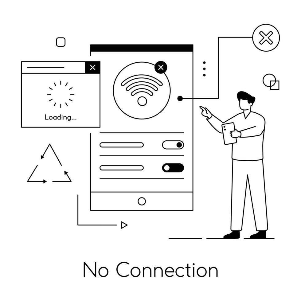 Trendy No Connection vector