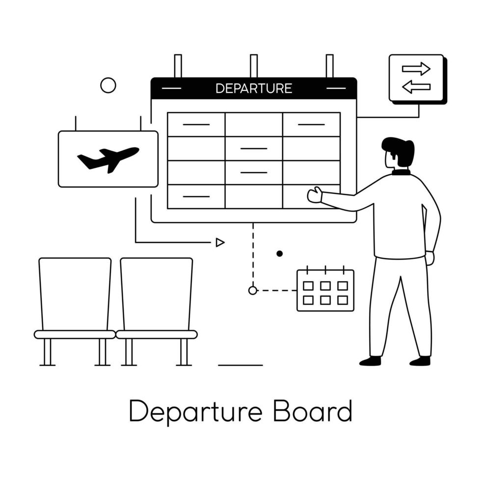 Trendy Departure Board vector
