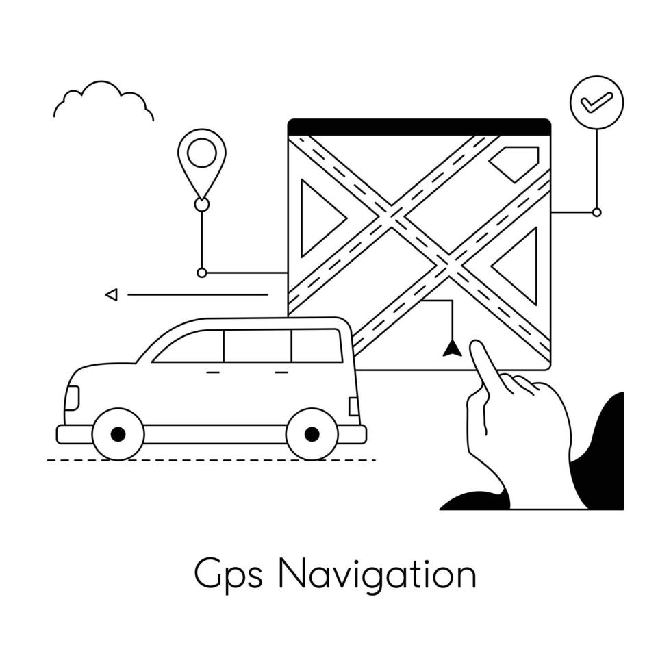 Trendy Gps Navigation vector