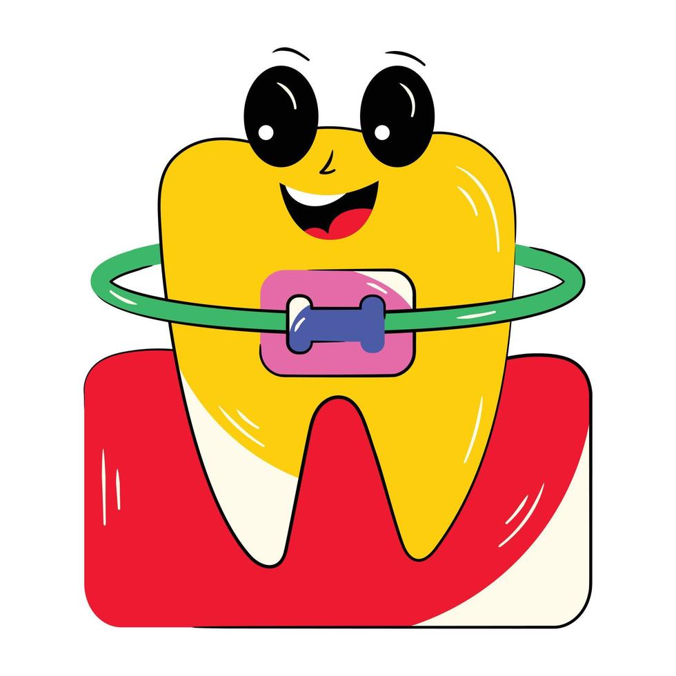 Trendy Tooth Brace vector