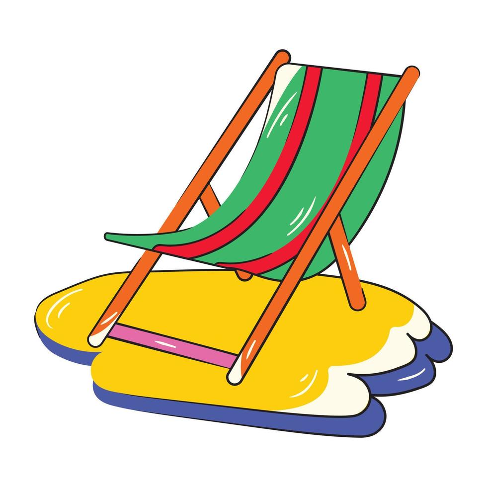 Trendy Beach Chair vector