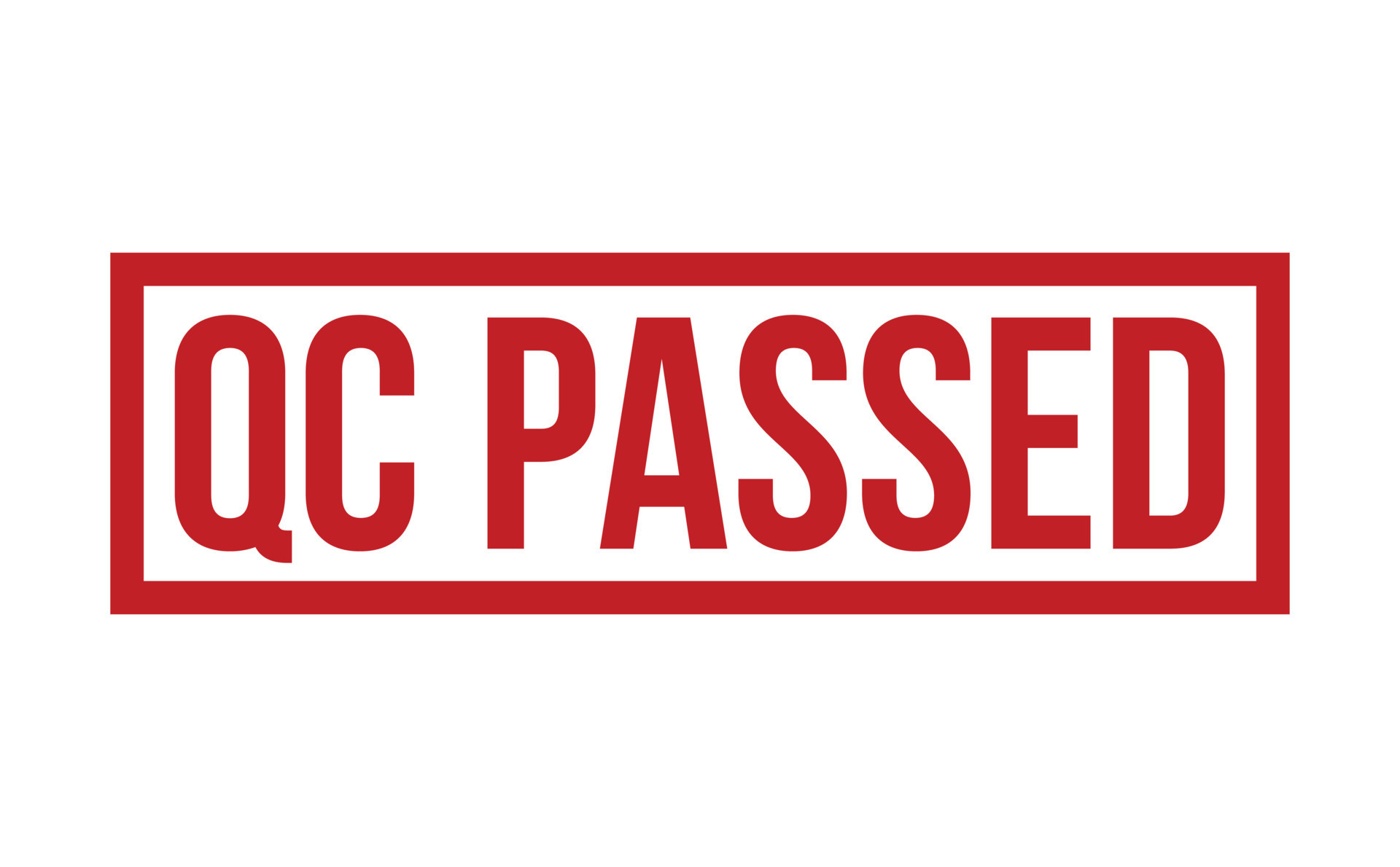 QC Passed Rubber Stamp. Red QC Passed Rubber Grunge Stamp Seal Vector
