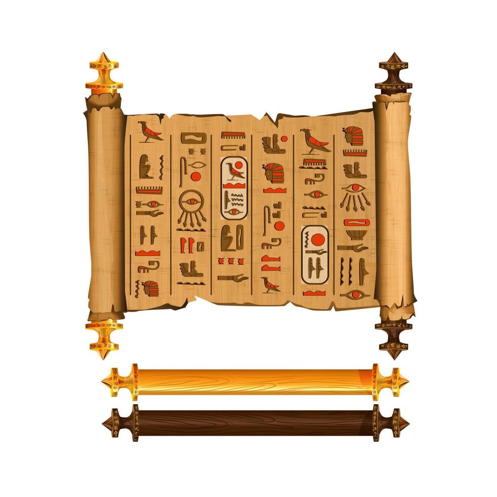 Ancient Egypt papyrus scroll cartoon vector