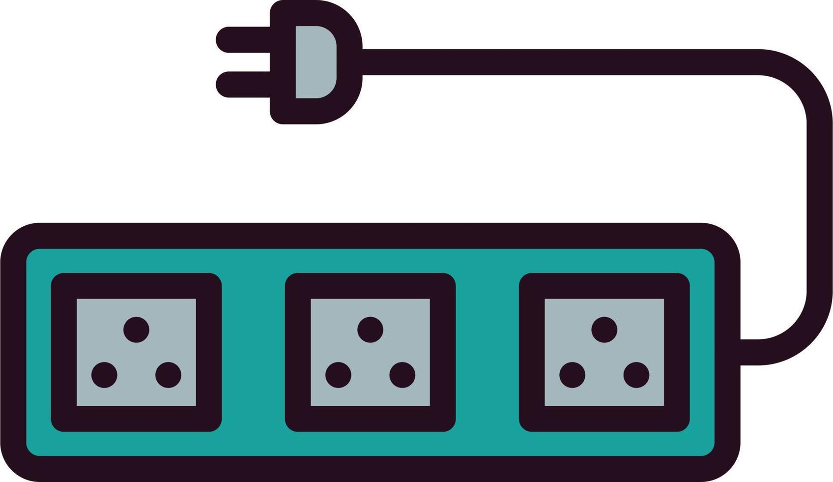 icono de vector de regleta de alimentación