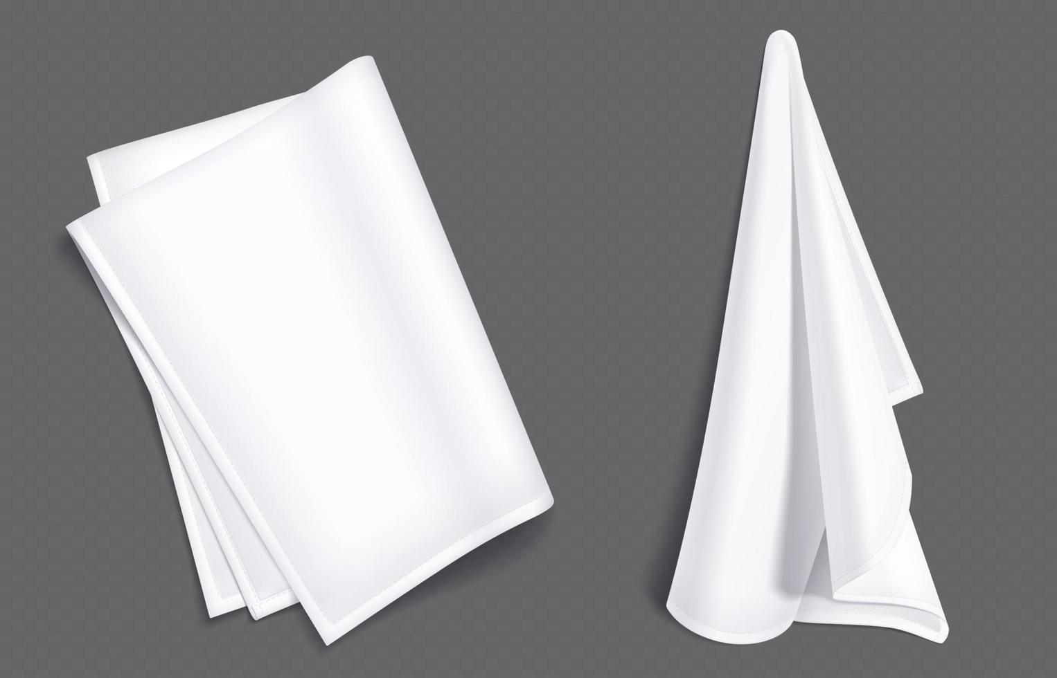 White kitchen towel, fabric napkin, tablecloth vector