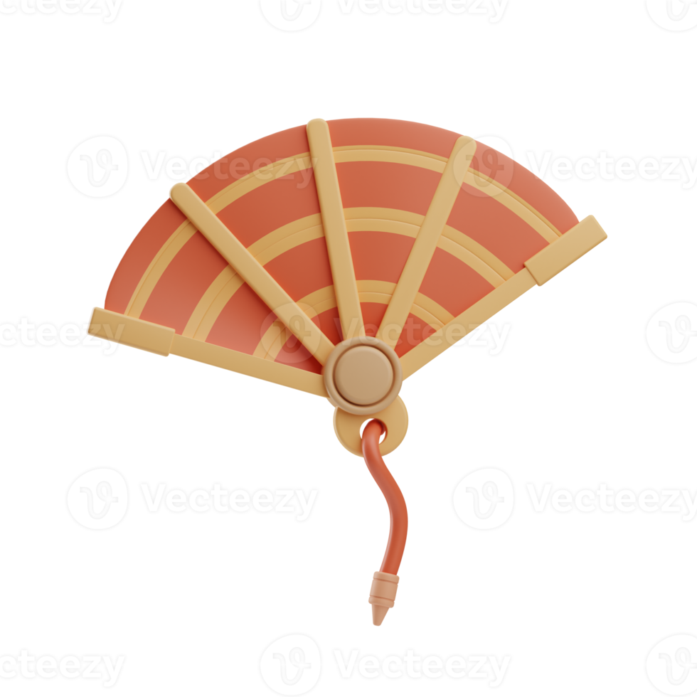 japanese objects fan illustration 3d png