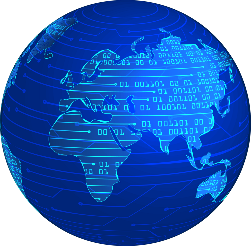 recorte de globo de mapa-múndi de tecnologia moderna png