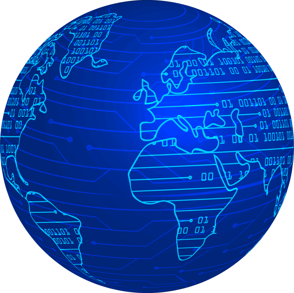 moderno tecnologia mondo carta geografica globo ritagliare png