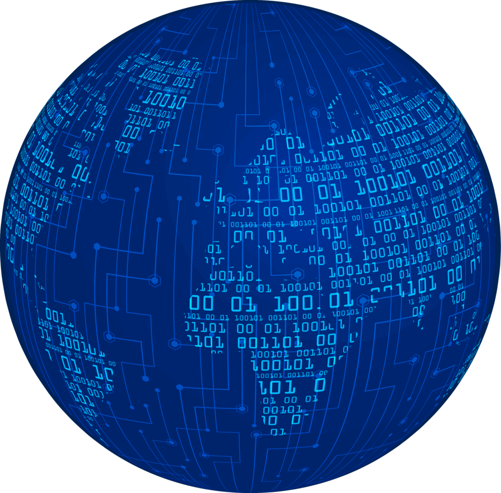 Modern Technology World Map Globe Crop-out png
