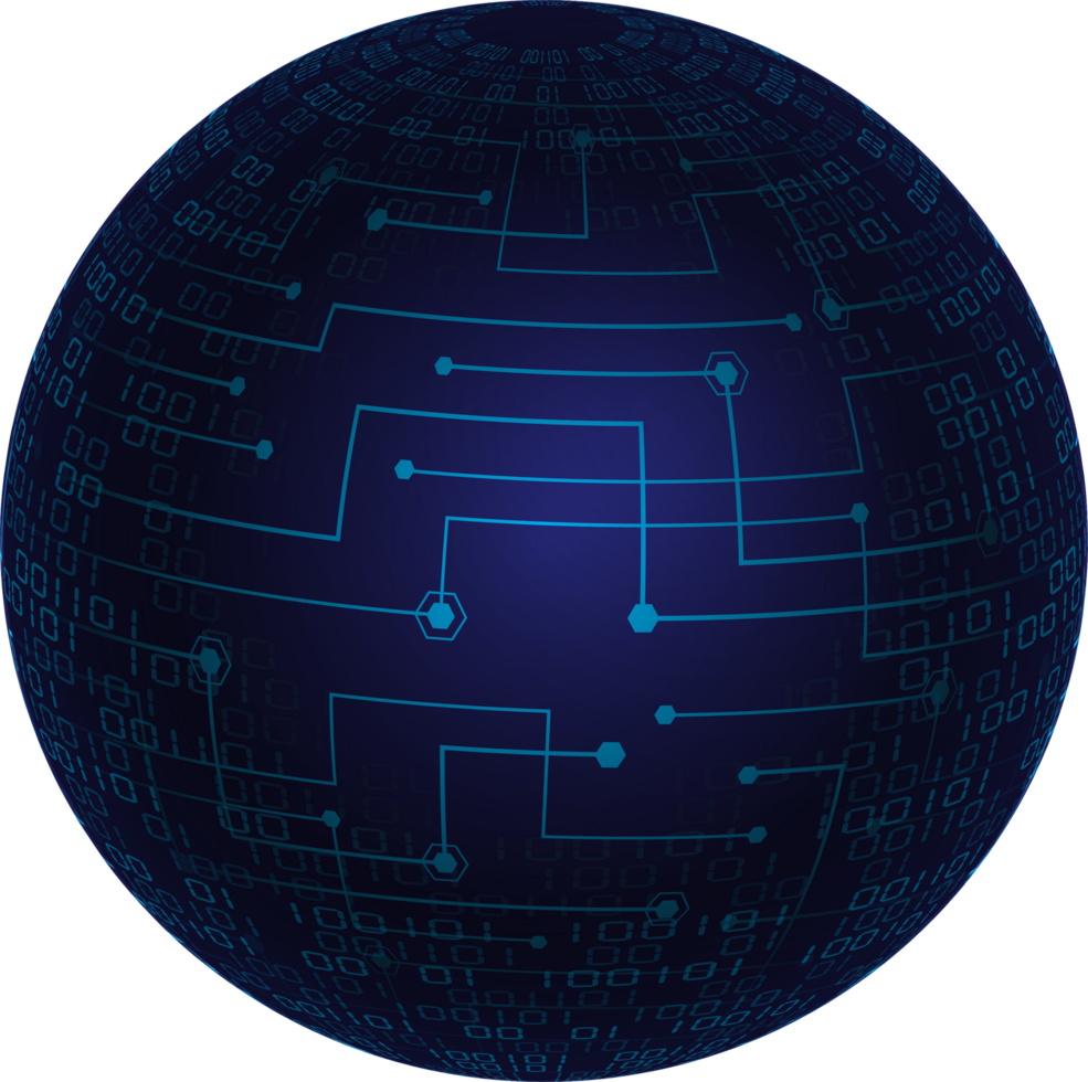 Modern Technology World Map Globe Crop-out png
