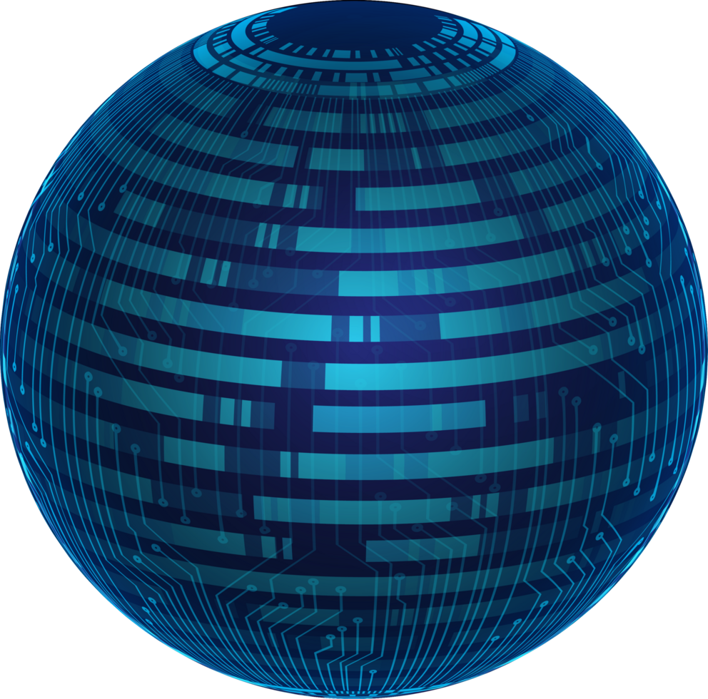 Modern Technology World Map Globe Crop-out png