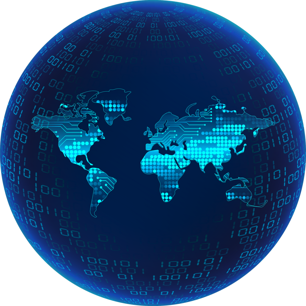 Free Modern Technology World Map Globe Cropout 19804587 PNG with